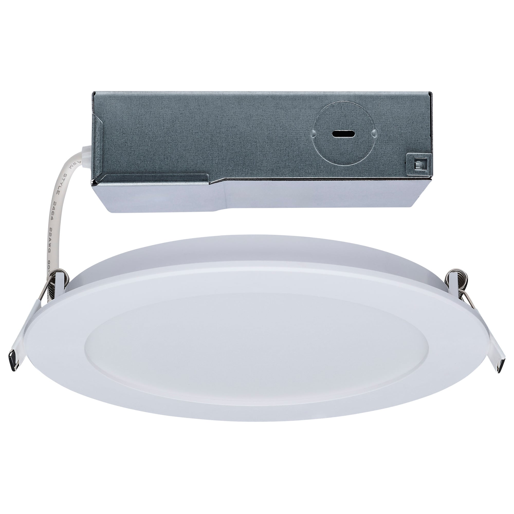 11 Watt LED Direct Wire Performer Series Downlight - Remote Driver - 6 Inch - 27K/3K/35K/4K/5K CCT Selectable - Round - Flat Face - White Finish