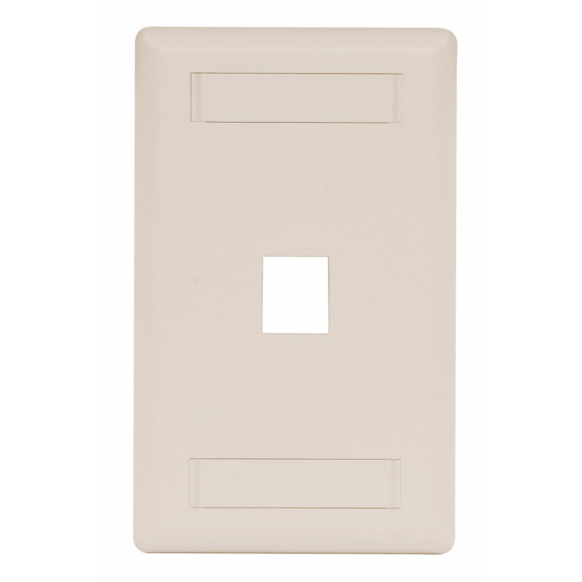 Phone/Data/Multimedia Faceplate, Face Plate, Rear-Loading, 1-Port, Single-Gang, Light Almond