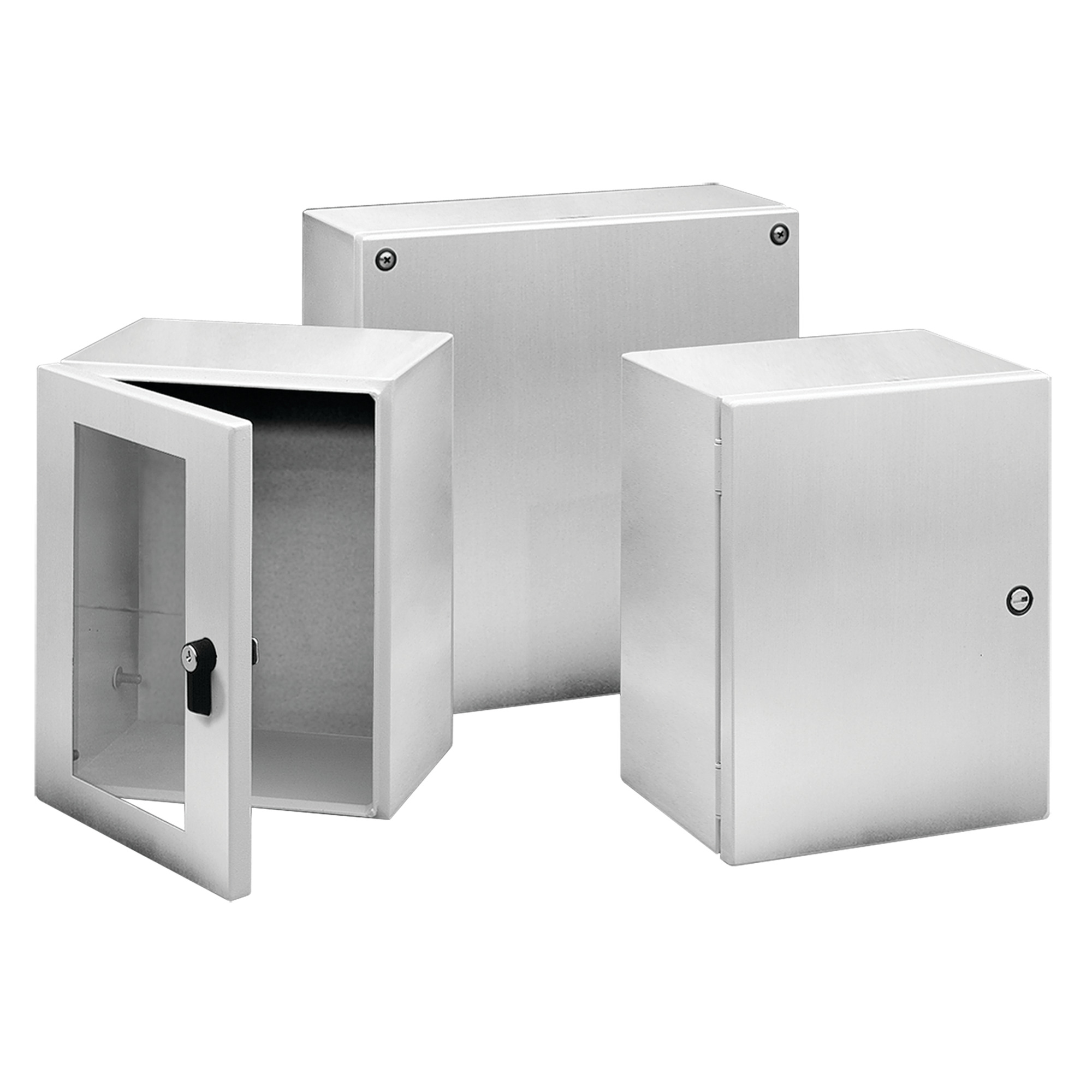 InLine Hinged Cover 1/4-Turn Latch Type 4X, 200x150x120mm, Brushed, Stainless 304