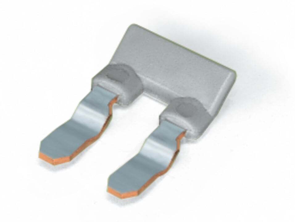 Jumper; for conductor entry; 2-way; insulated; gray