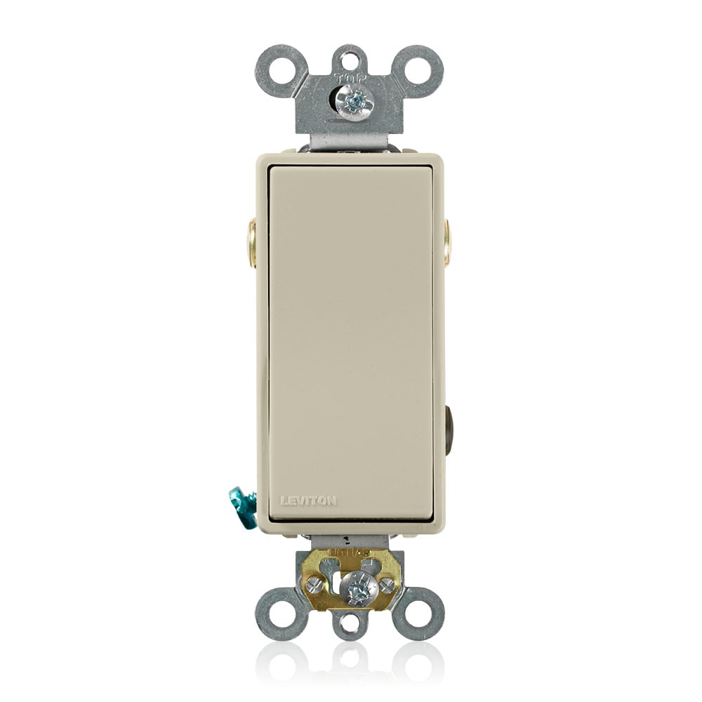 20 Amp, 120/277 Volt, Decora Plus Rocker 3-Way AC Quiet Switch, Commercial Grade, Ivory