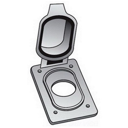 OZ-Gedney Type FS-1 Cast Device Box Cover With Lid, Die-Cast Aluminum, Finish: Aluminum Enamel, Size: 1-13/32 IN Diameter, Number Of Outlet: (1) Receptacle, Device Box, Screw Mounting, No, Third Party Certification: UL File Number E-18095
