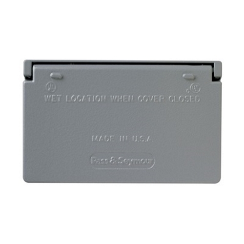 Cast Weatherproof Cover Decorator or Ground Fault Circuit Interruptor Horizontal, 1 Self Closing Lid, Bronze