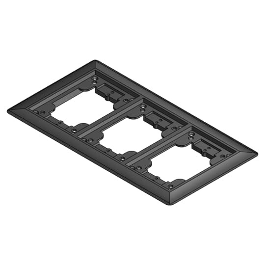 Three Gang Carpet Plate for Floor Boxes for Power and Communications, Length 10-5/8 Inches, Width 6-1/8 Inches, Black, PolyCarbonate