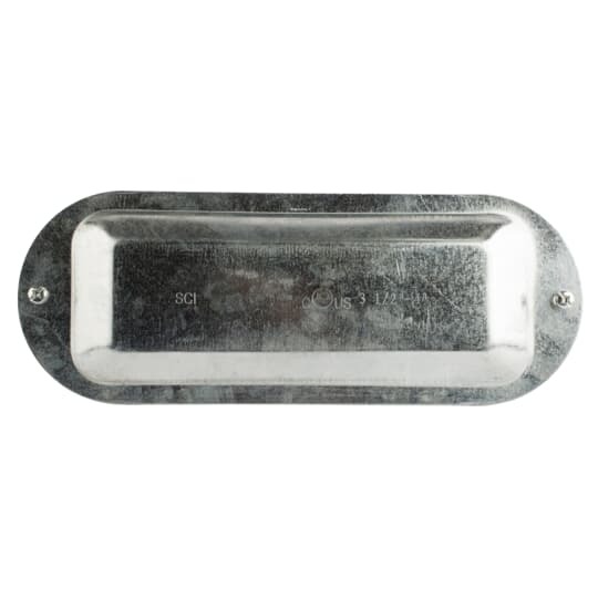 Series 35 3-1/2 Inch 4 Inch Conduit Body Cover, Stamped Steel Zinc Plated, Supplied with Stainless Steel Stamped Steel Screws, Raised Dome Cover Affords Additional Wiring Room