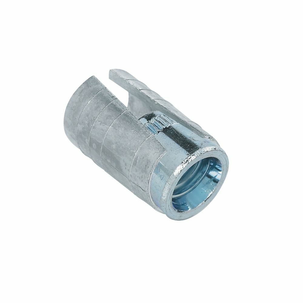 Eaton B-Line series fastener hardware and accessories, Smooth wall drop-in can be installed flush mount, Zinc plated,3/8",Hollow base drop-in