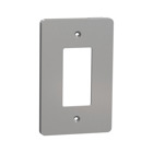 Cover frame, X Series, 1 gang, screw fixed, mid sized plus, gray, matte finish