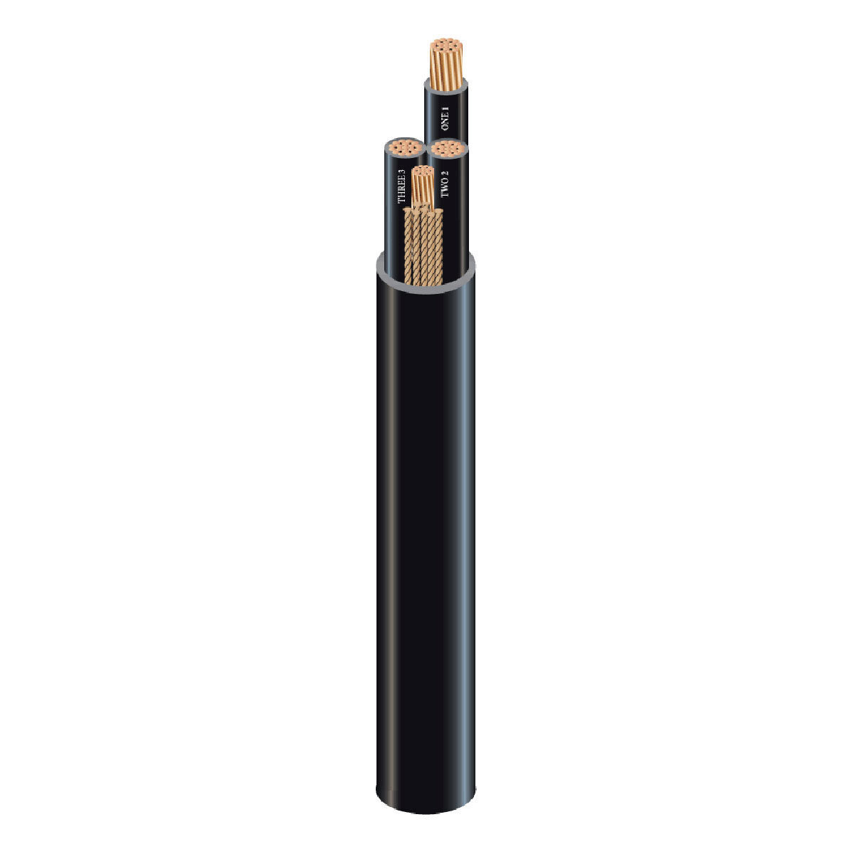 3/C CU 600V PVC THHN PVC Jacket Power Cable With Ground. Silicone Free