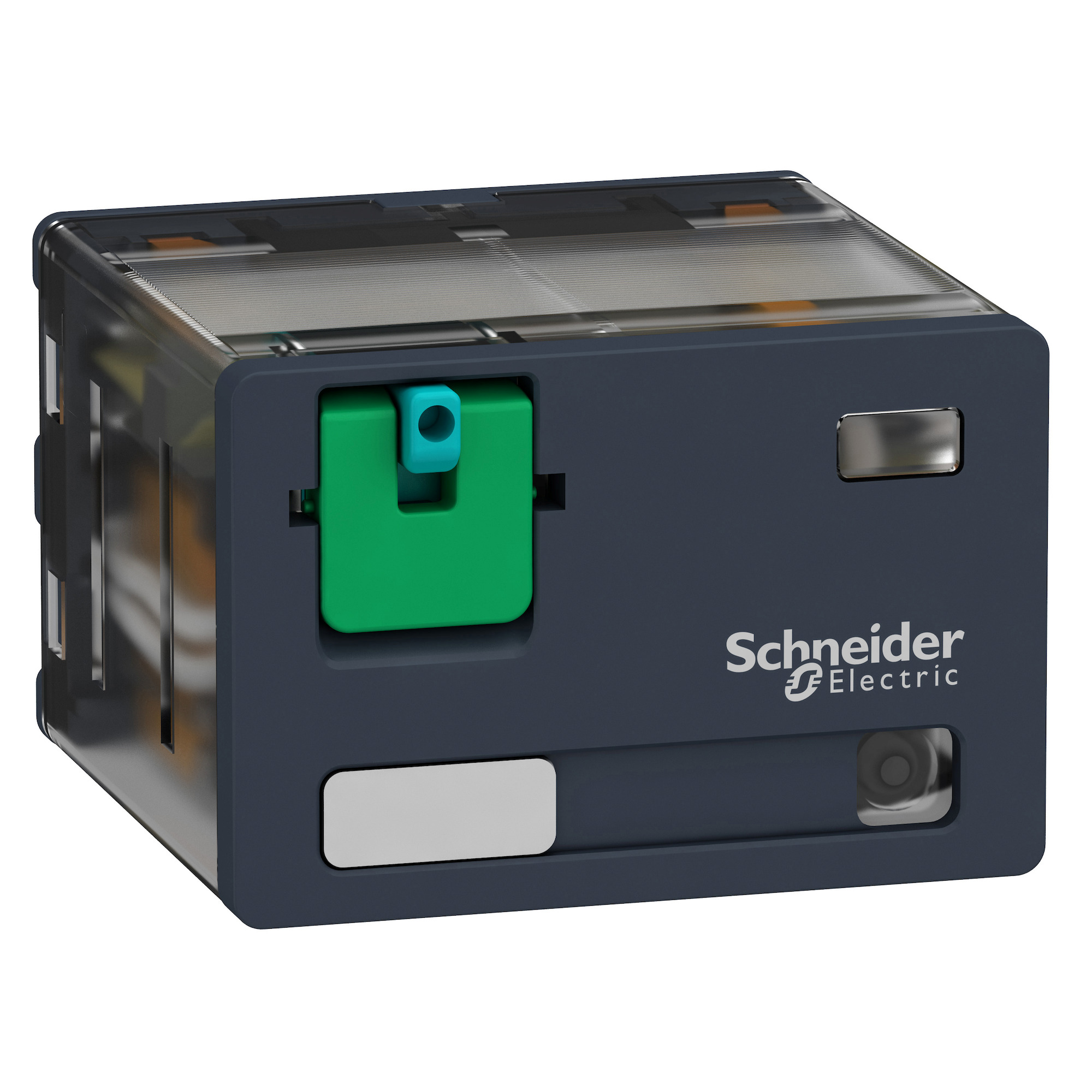 Harmony, Power plug-in relay, 15 A, 4 CO, with LED, with lockable test button, 12 V DC