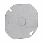 Eaton Crouse-Hinds series Octagon Box Cover, 4", Steel, Flat with 1/2" KO, octagon shape