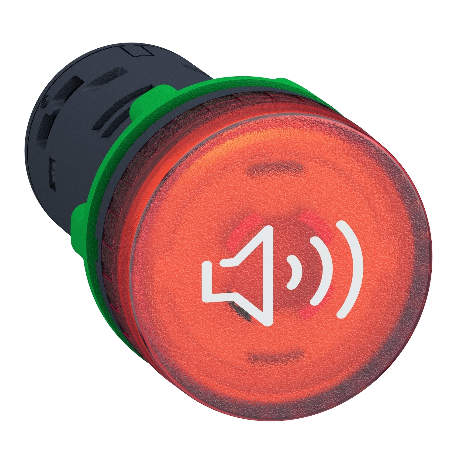 Annunciator, Harmony XB5, Illuminated buzzer, plastic, red, 22mm, continuous or intermittent tone, 24V AC DC
