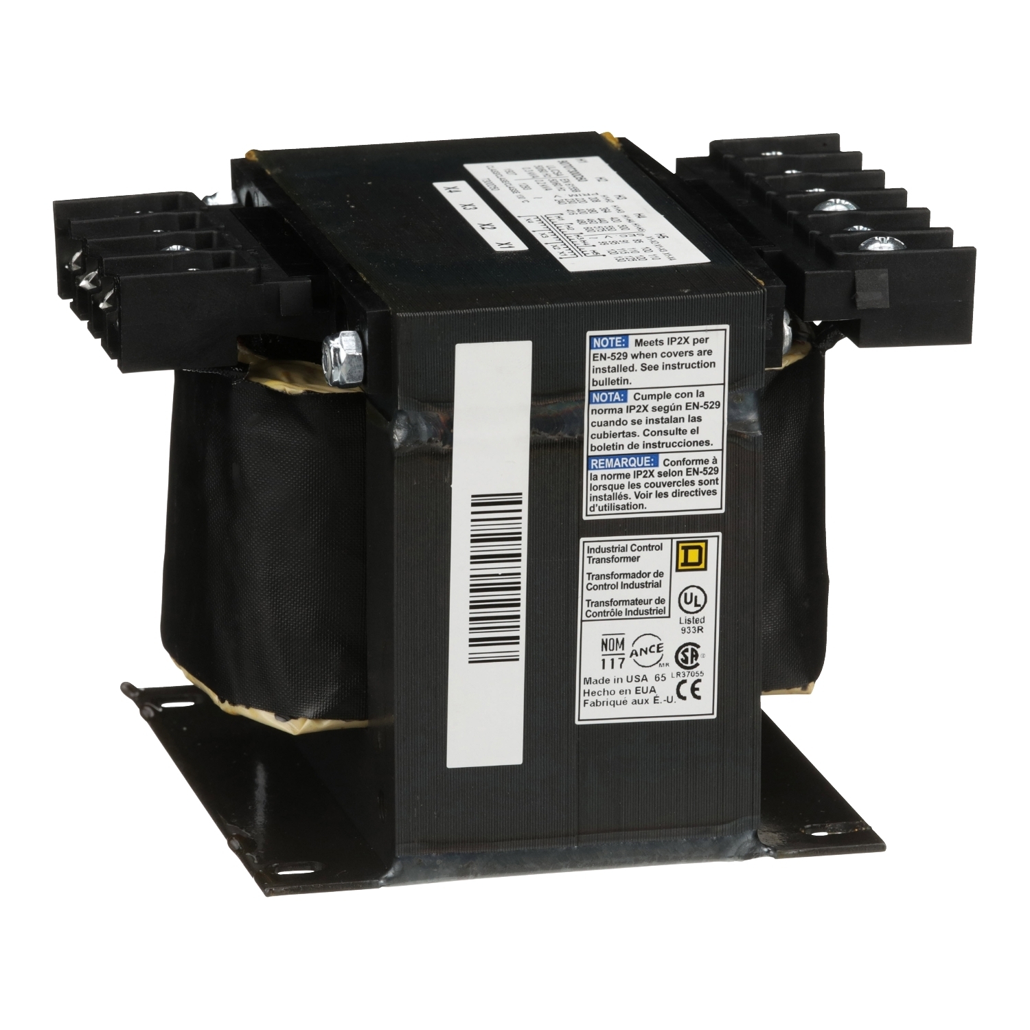 Transformer, Type T, industrial control, 300VA, 1 phase, 240/416/480/600V primary, 99/120/130V secondary, 80C rise