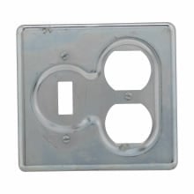 Eaton Crouse-Hinds series S Series snap switch cover, Sheet steel, Two-gang, For flush general use snap switches with square handles
