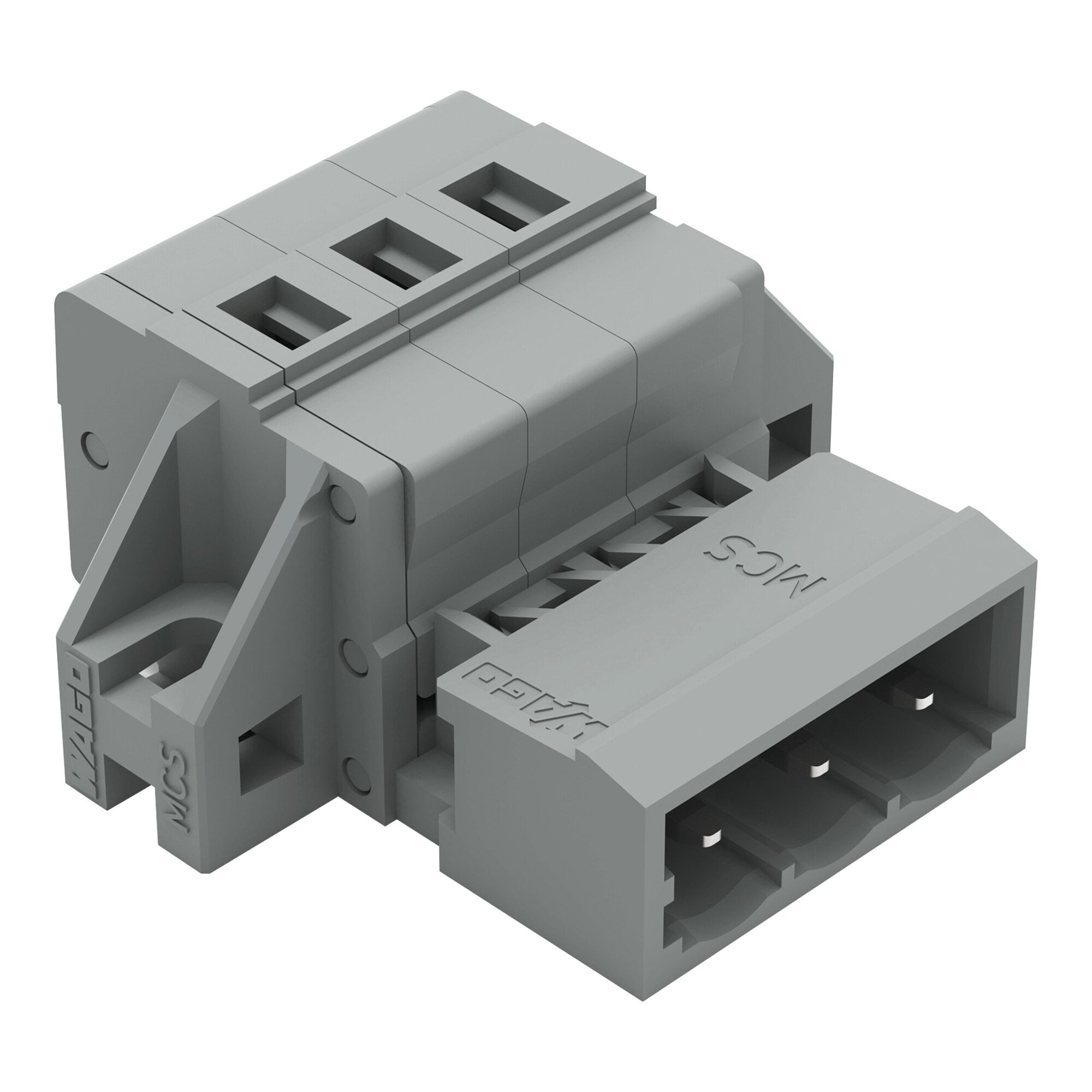 1-conductor male connector; CAGE CLAMP; 2.5 mm; Pin spacing 5 mm; 3-pole; clamping collar; 2,50 mm; gray