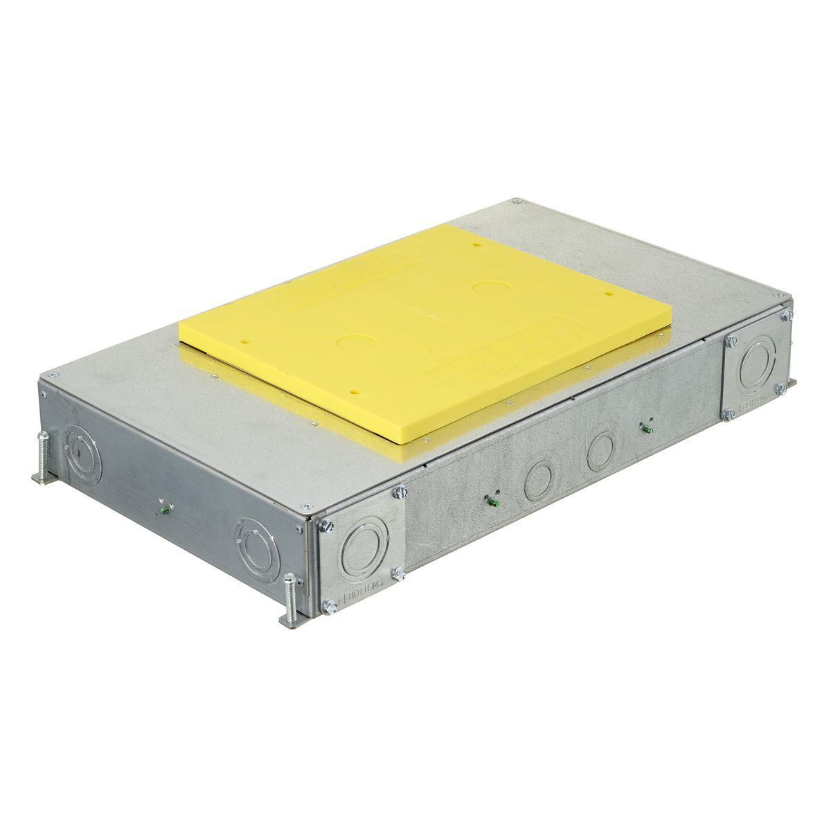 SystemOne ETERNAL Series Concrete Floorboxes, Galvanized Stamped Steel Box, Recessed, 6-Gang CFB E-Series Box for Rectangular Covers, 3.00" Minimum Depth of Pour