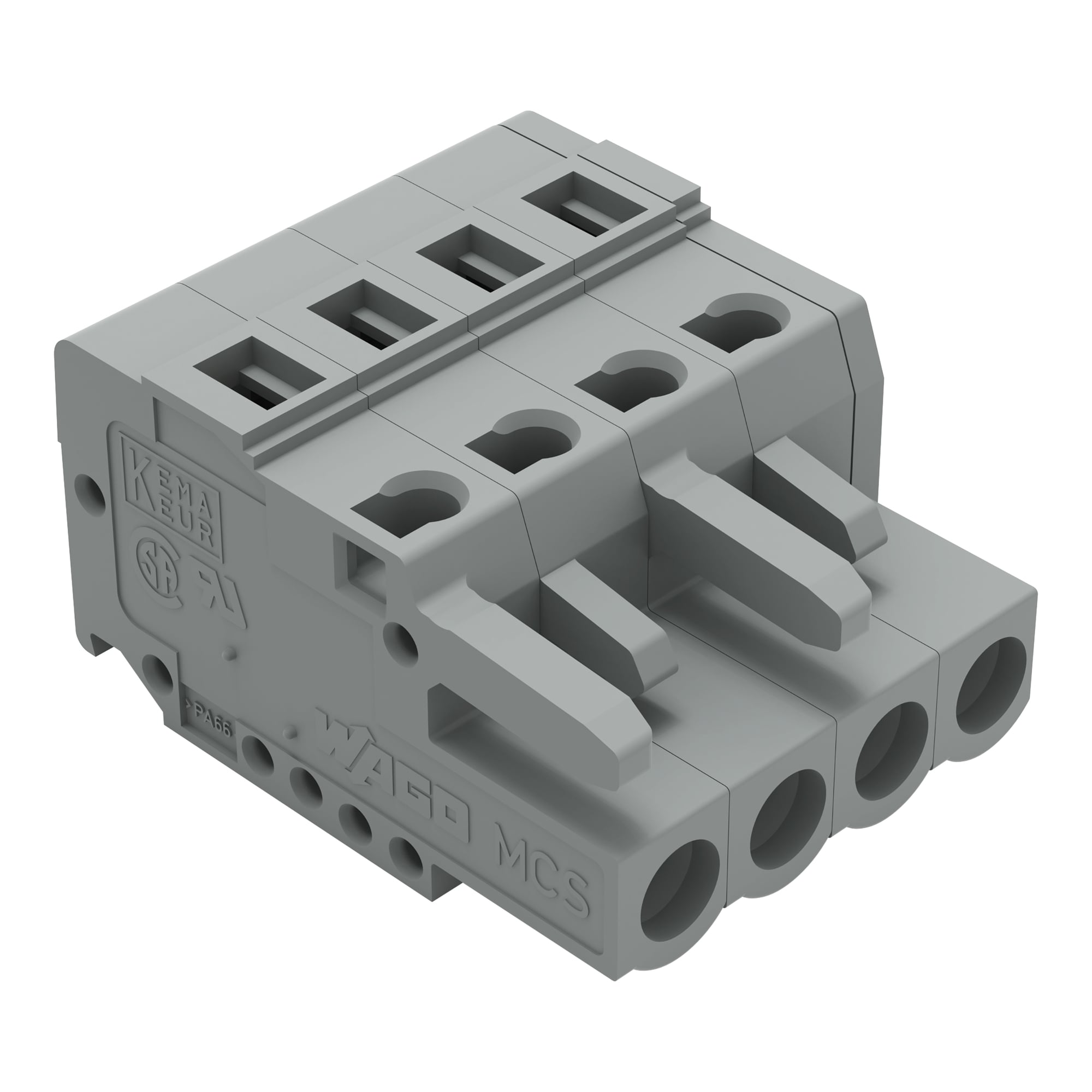 1-conductor female connector; CAGE CLAMP; 2.5 mm; Pin spacing 5 mm; 4-pole; 2,50 mm; gray
