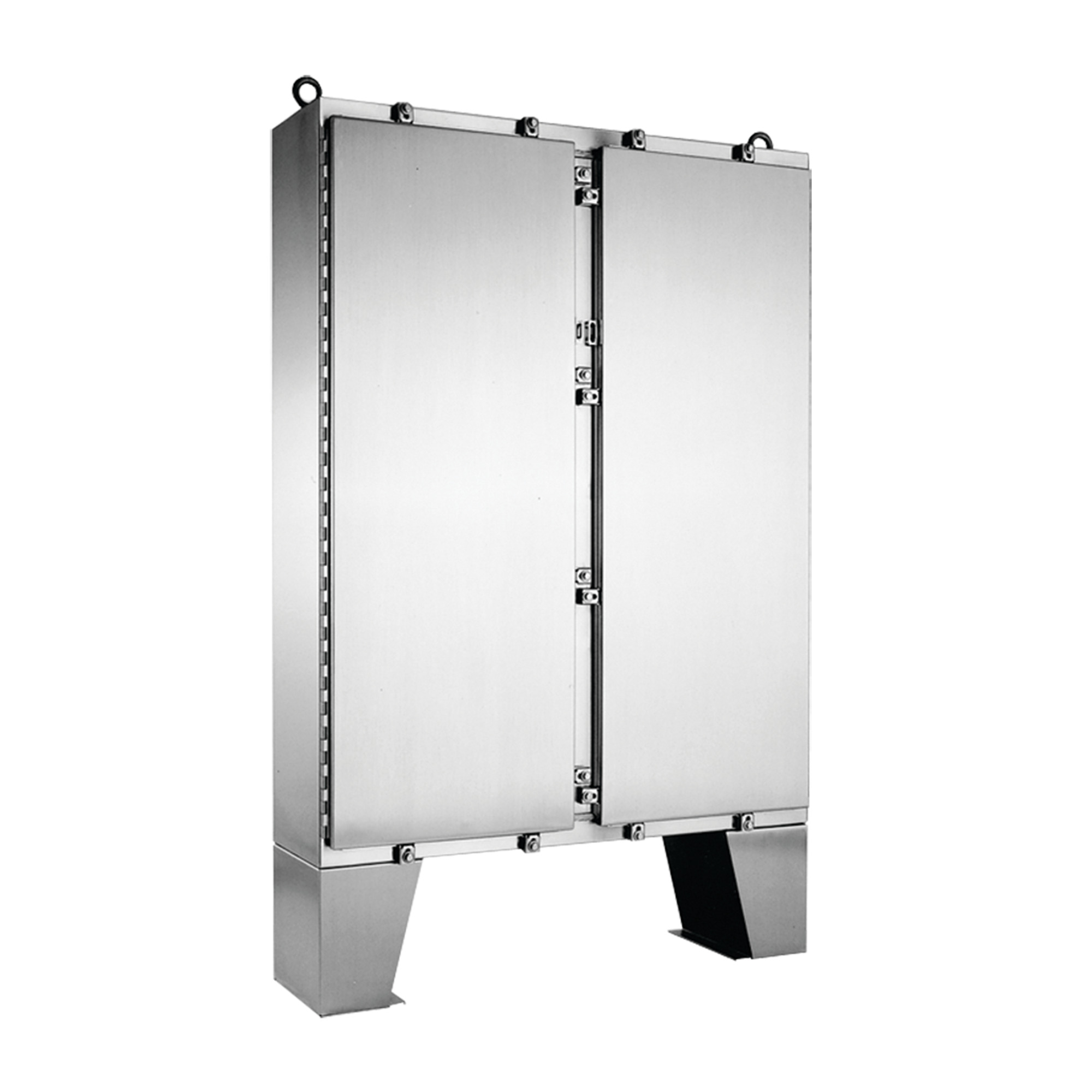 Two-Door Floorstand NEMA Clamps Type 4X, 74x72x24, Brushed, SS304