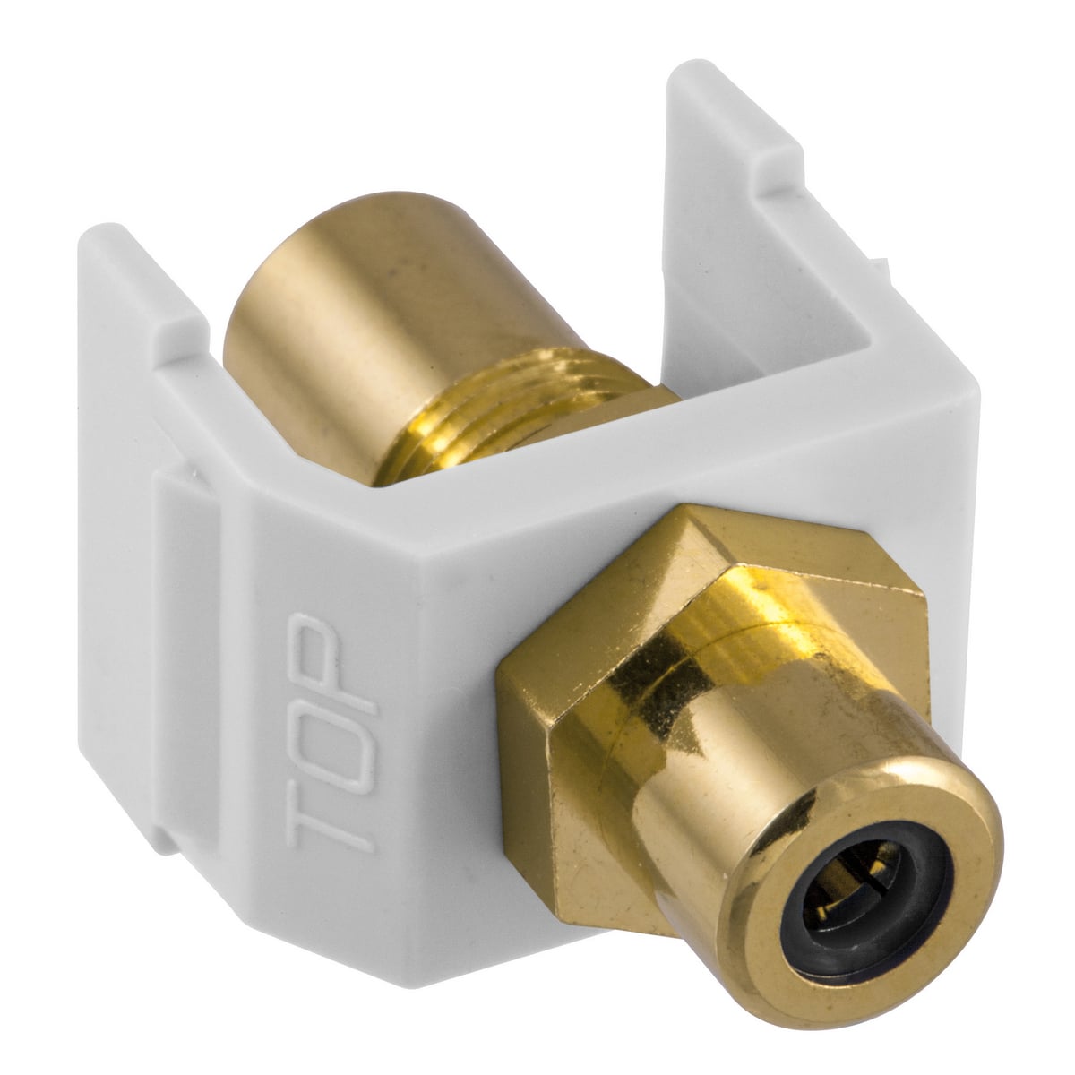 RCA Connector, Female to Female, Black Insulator, White Housing
