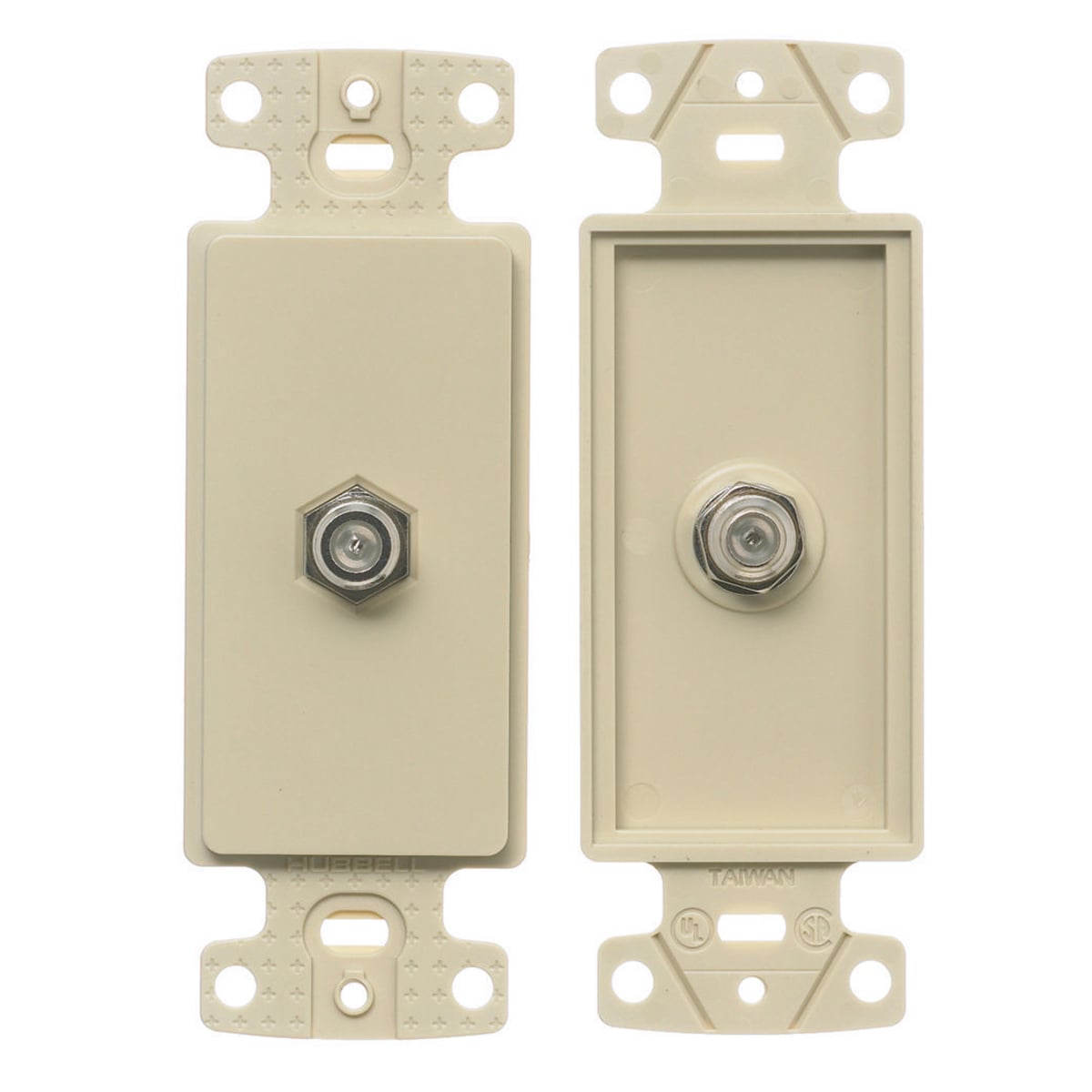 Plates, 1-Gang Frame, Decorator, With F-Connector, Electric Ivory
