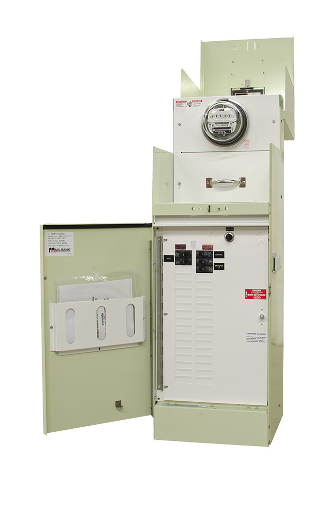 CP3B12119A22 Ringed, 200 Amp, 240V, 4 Term, Main Circuit Breaker, 24 Circuit Load Center, 22k, Mint Green