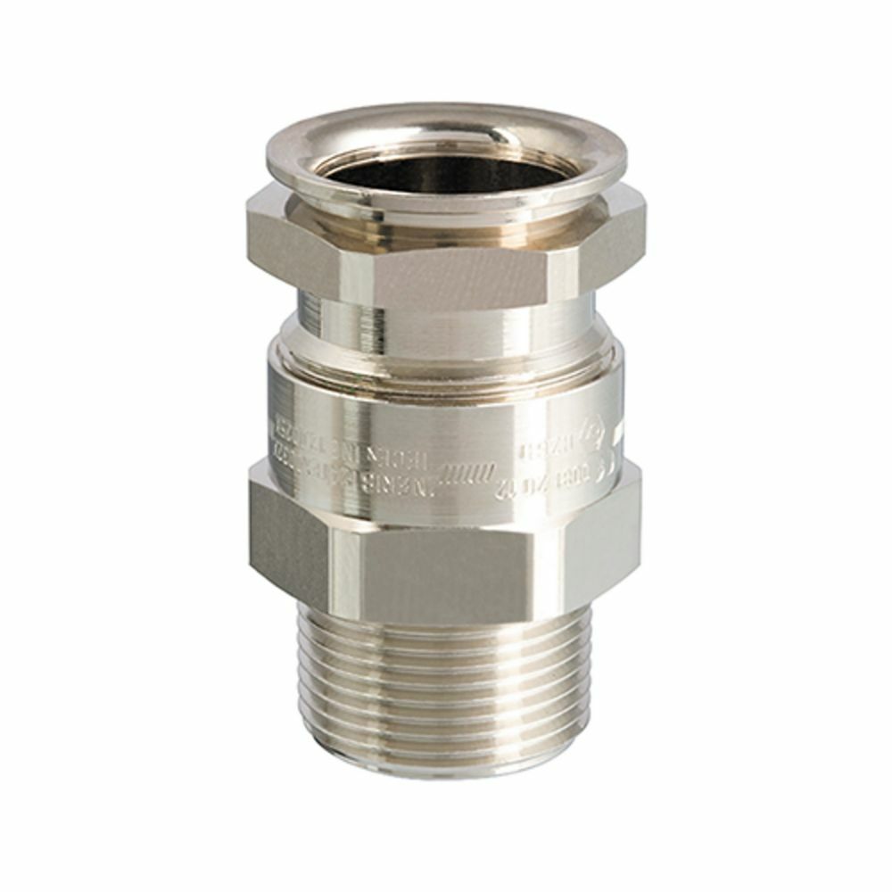 Eaton Crouse-Hinds series Capri ADE-1F2 cable gland, 2 (M), Straight, Gland size 6, Non-armoured, Nickel plated brass, 10-16 outer sheath, Flameproof and increased safety, Silicone seal, 3/4" NPT