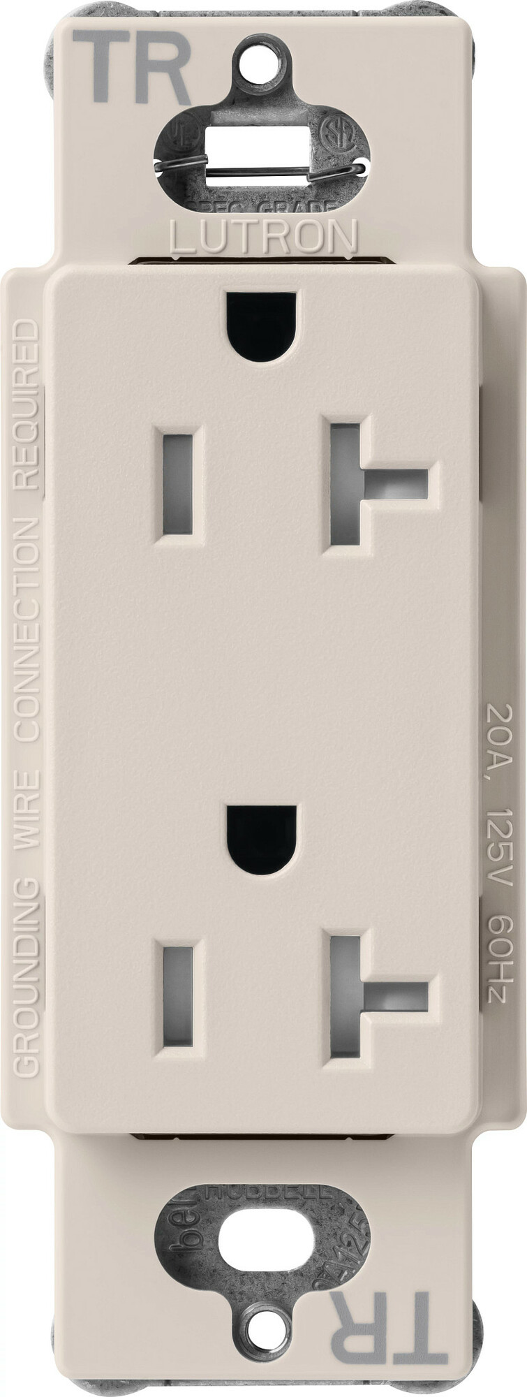 Lutron Claro Tamper-Resistant Duplex Receptacle, 20 Amp, Taupe