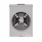 Eaton meter socket, 1-pos resi service, 125 A, Over, 3-5/16 inch hub open, #8-2/0 AWG, 4-jaw, 1-phase, #8-2/0 AWG, Gnd conn (#14-#2 Cu), Triplex, 3-wire, Ringless, 600 Vac
