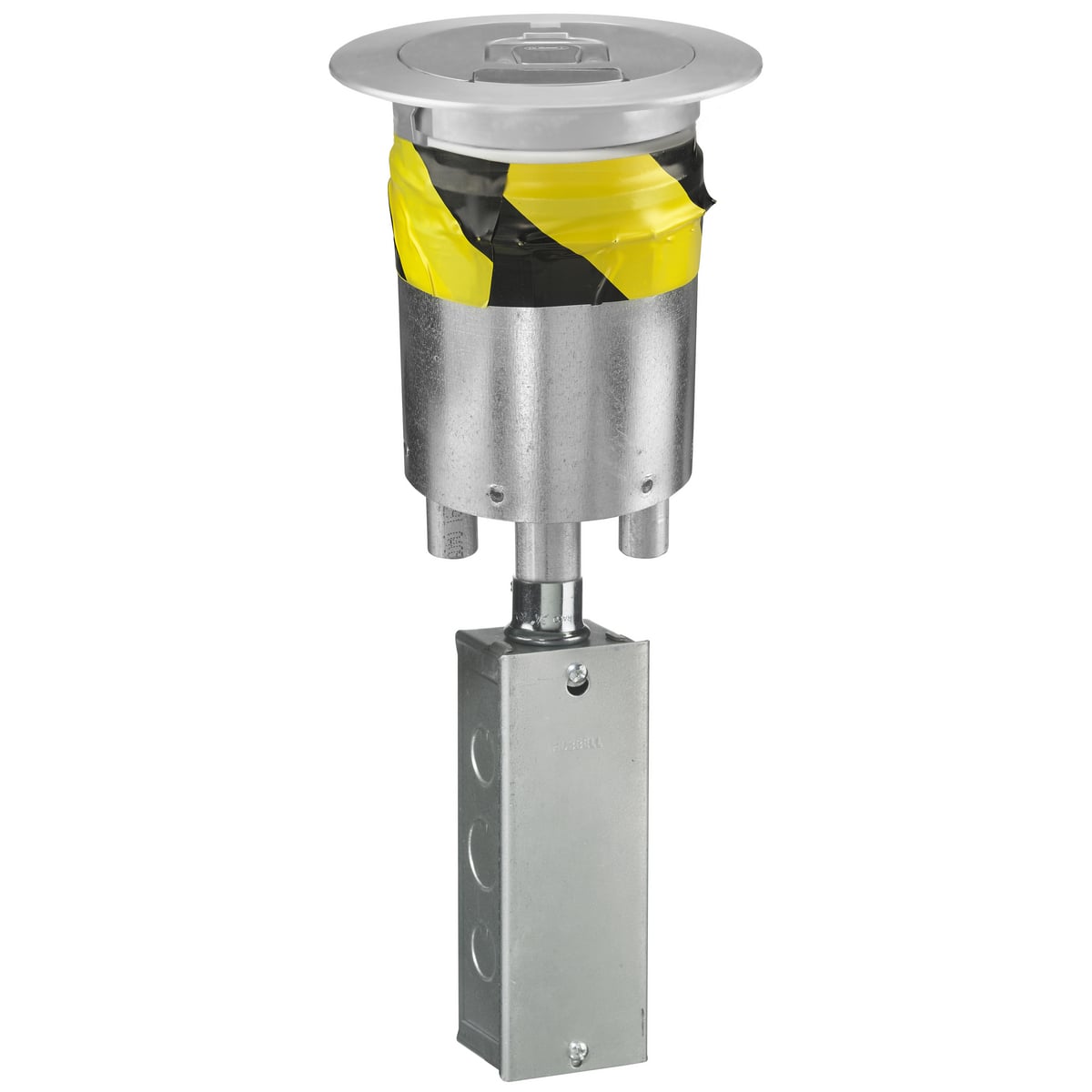 Fire Rated Poke Throughs, Recessed 4" Series, Through Floor Fitting, Satin Nickel Plated Cover, S1FRPTJB, No Subplate