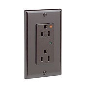 15-Amp, 125-Volt, Decora Plus Duplex Receptacle, Straight Blade, Industrial Grade, Isolated Ground, Surge with Indicator Light, White