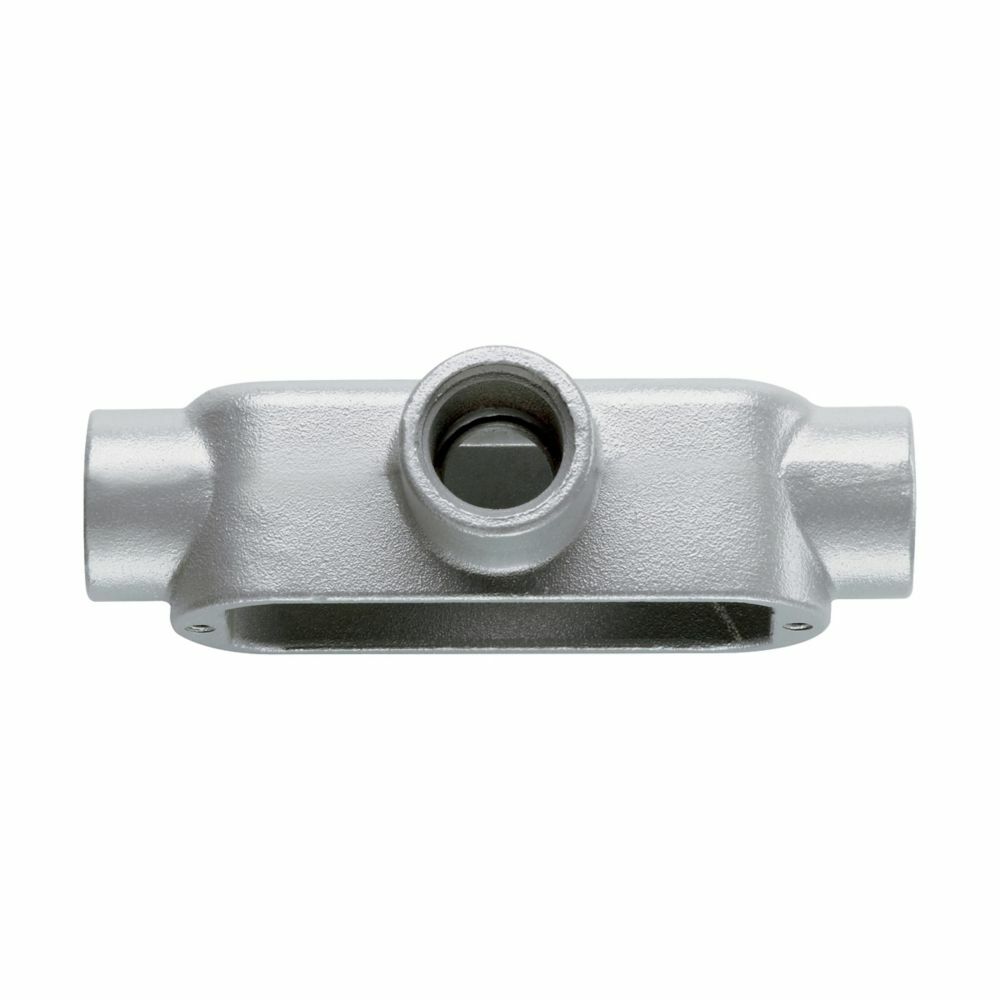 Eaton Crouse-Hinds series Condulet Form 5 conduit outlet body, Malleable iron, T shape, SnapPack pre-assembled body and integral gasket cover, 1/2"
