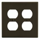 Hubbell Wiring Device Kellems, Wallplates and Box Covers, Wallplate,Non-Metallic, 2-Gang, 2) Duplex, Brown