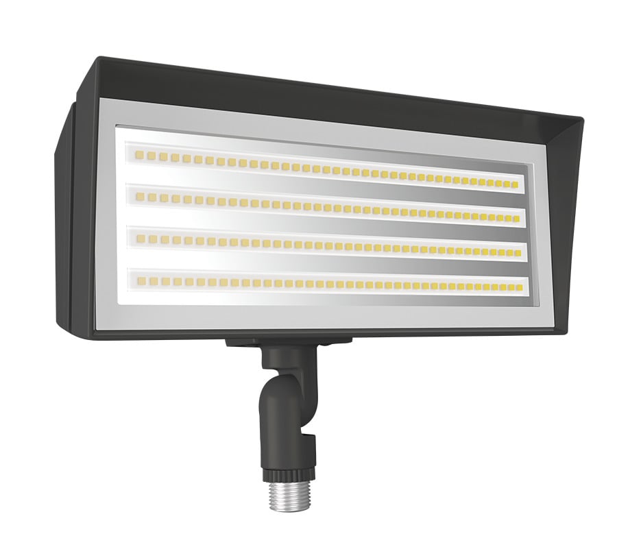 Floodlights 2615-6243 Lumens Ffled Small Field Adjustable 5000K/4000K 120V-277V Knuckle Mount Bronze 120V-277V Button Photocell