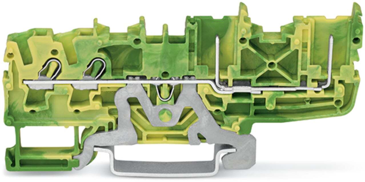 2-conductor/2-pin ground carrier terminal block; 2.5 mm; for DIN-rail 35 x 15 and 35 x 7.5; Push-in CAGE CLAMP; 2,50 mm; green-yellow
