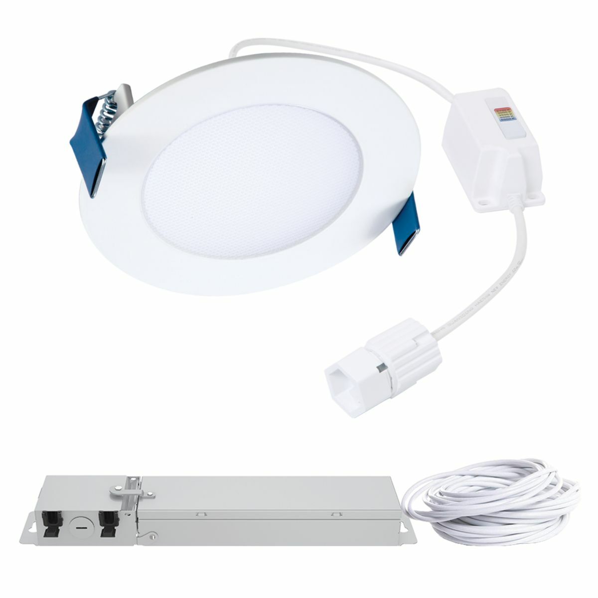 4-inch HLB QuickLink Low Voltage Lighting, 600 lumens (nominal), 90 CRI min, 5-color selectable CCT, 120V, phase cut 5% dimming, 4 pack kit including driver.