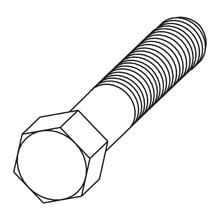 Eaton B-Line series hex head cap screw, 2" H x 0.5" D, Steel, Electro-plated