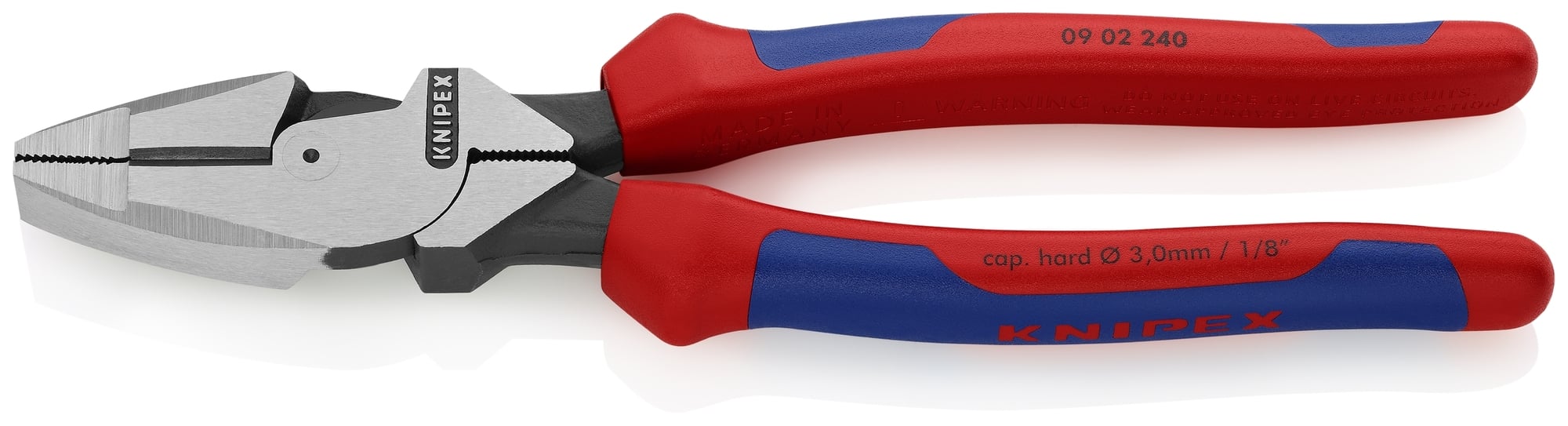 High Leverage Lineman's Pliers New England Head, 9 1/2 in., Multi-Component, Bulk