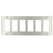 6-Gang Decora/GFCI Device Decora Wallplate, Device Mount, Stainless Steel