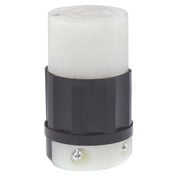 20 Amp, 250 Volt, 2-Pole, 3-Wire, Locking Connector, Industrial Grade, Grounding, Power Indication, Black-White