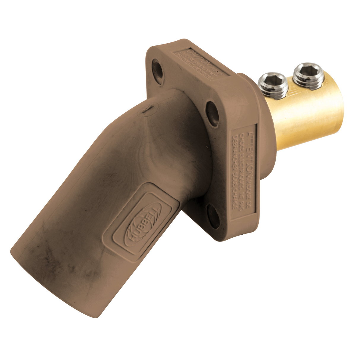 Single Pole Products, 300/400A Series,Inlet, Angled, Double Set Screw, Brown