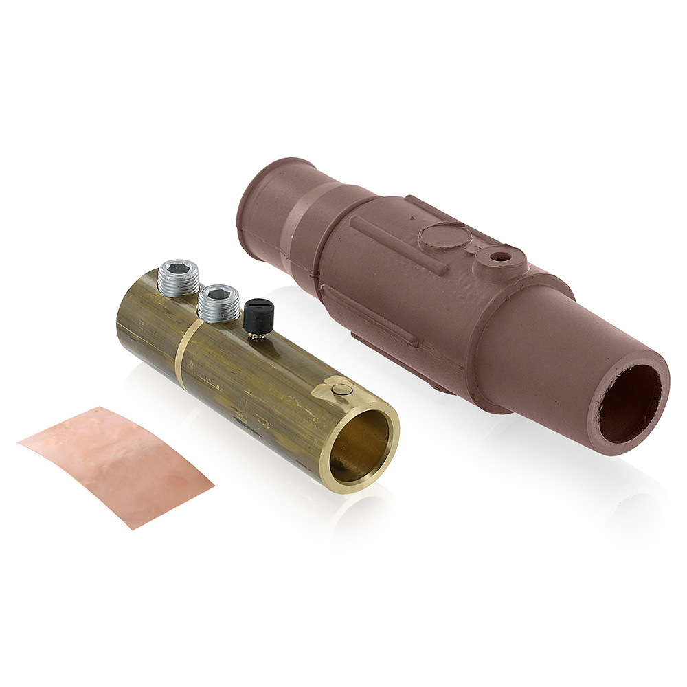 17 Series Female Complete Plug, Detachable, Cam-Type Connector, Industrial Grade, Double Set Screw, Taper Nose, Cable Range- 350-500MCM, 690 Amp - Brown