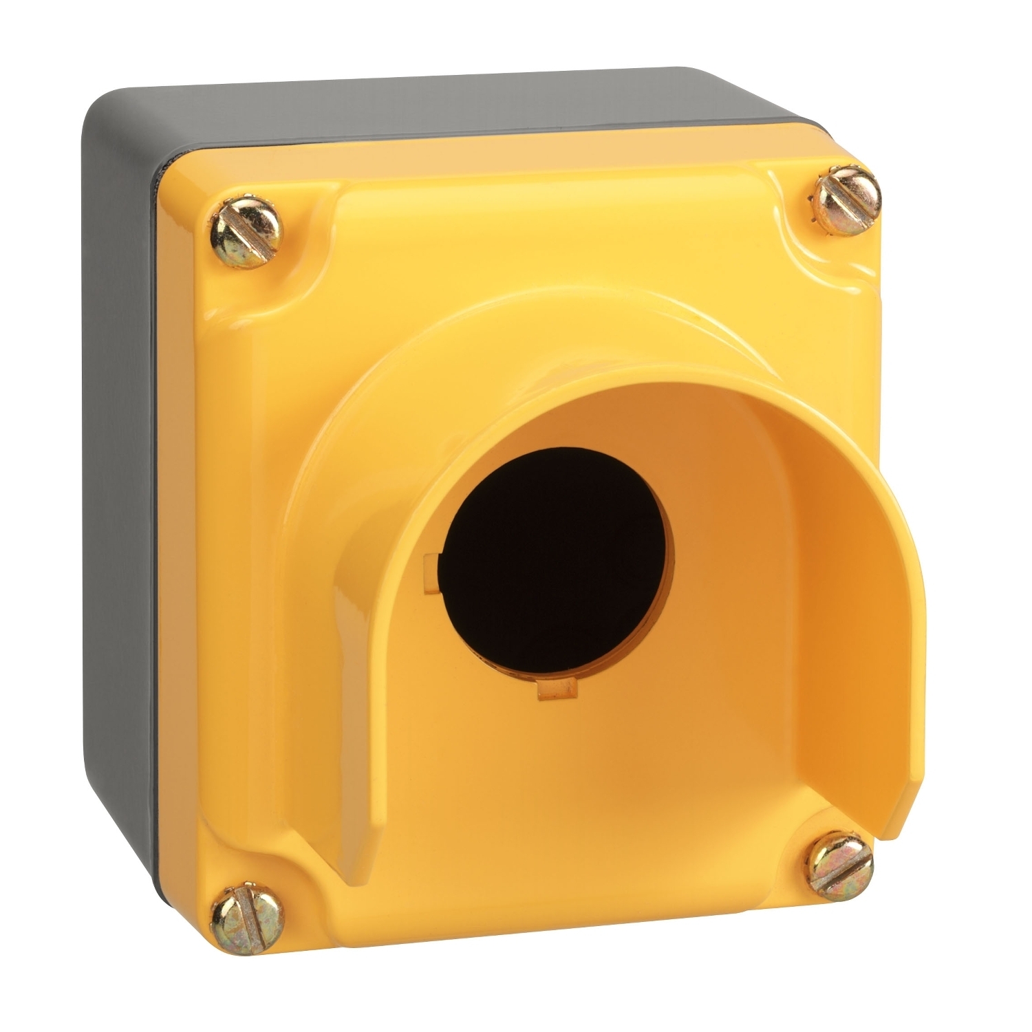 Empty enclosure control station, Harmony 9001K, Harmony 9001SK, aluminium, yellow, 1 cut out, 30mm