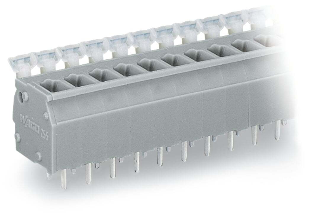 PCB terminal block; push-button; 2.5 mm; Pin spacing 5/5.08 mm; 2-pole; CAGE CLAMP; commoning option; 2,50 mm; gray