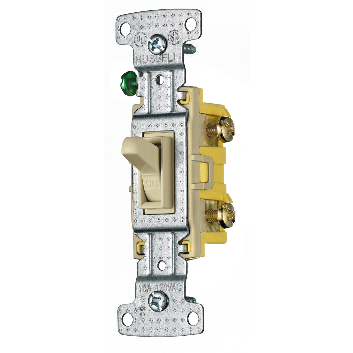TradeSelect, Switches and Lighting Controls, Residential Grade, Toggle Switches, Illuminated Three Way, 15A 120V AC, Ivory