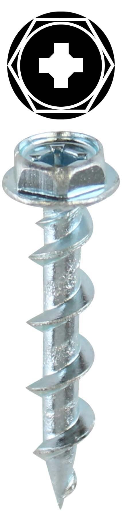 3/16 inch x 1-1/4 inch Hex Head Phillips/Square Wall Twister Anchor Kit