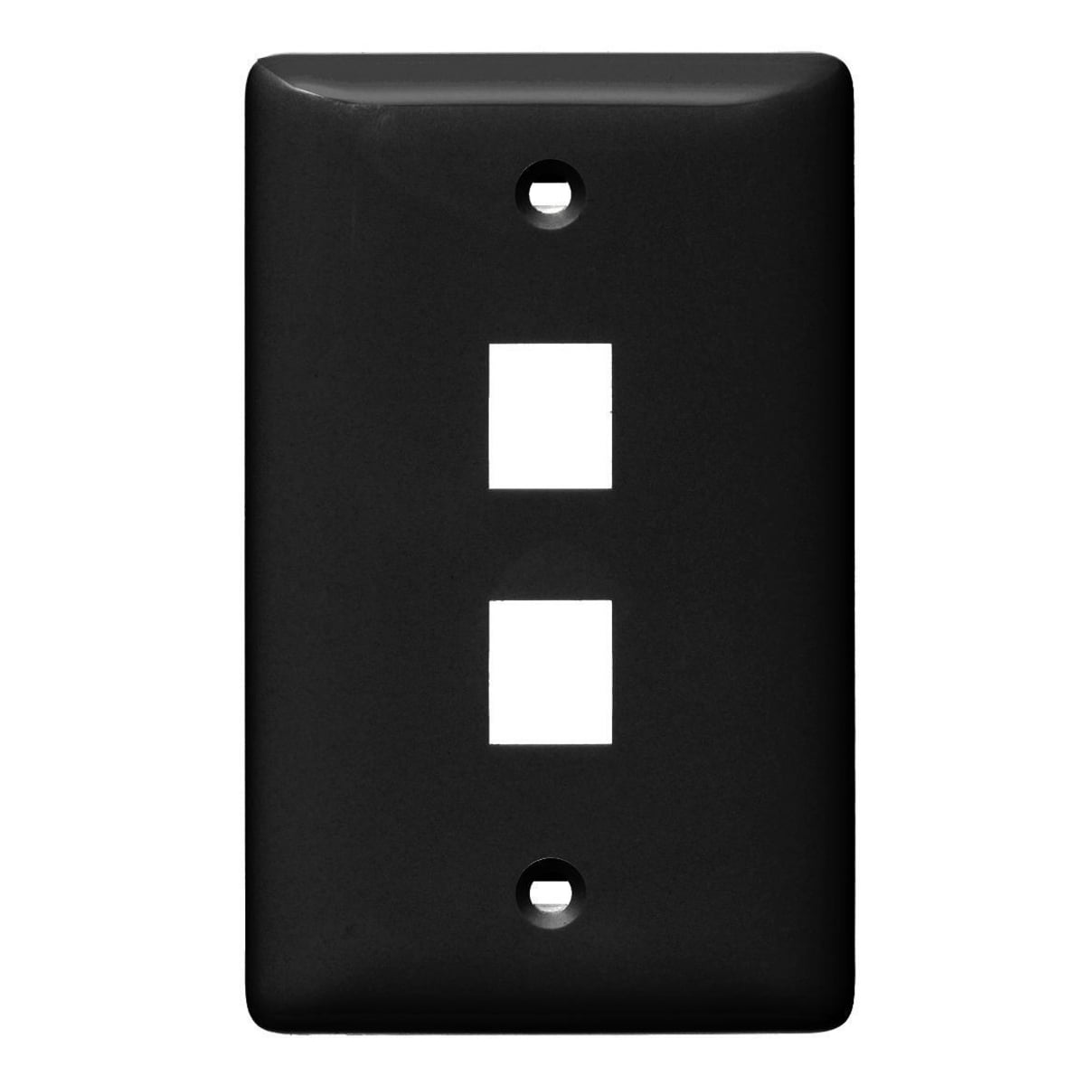 Plate, Wall, Label-Less, 1-Gang, 2- Port, Black