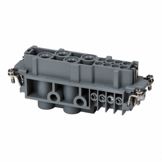 FS112K Pos-E-Kon K Series High/Standard Current Terminal Insert, 12 Positions, 20 to 14 AWG Wire, Female Screw Connection, Glass Filled Thermoplastic