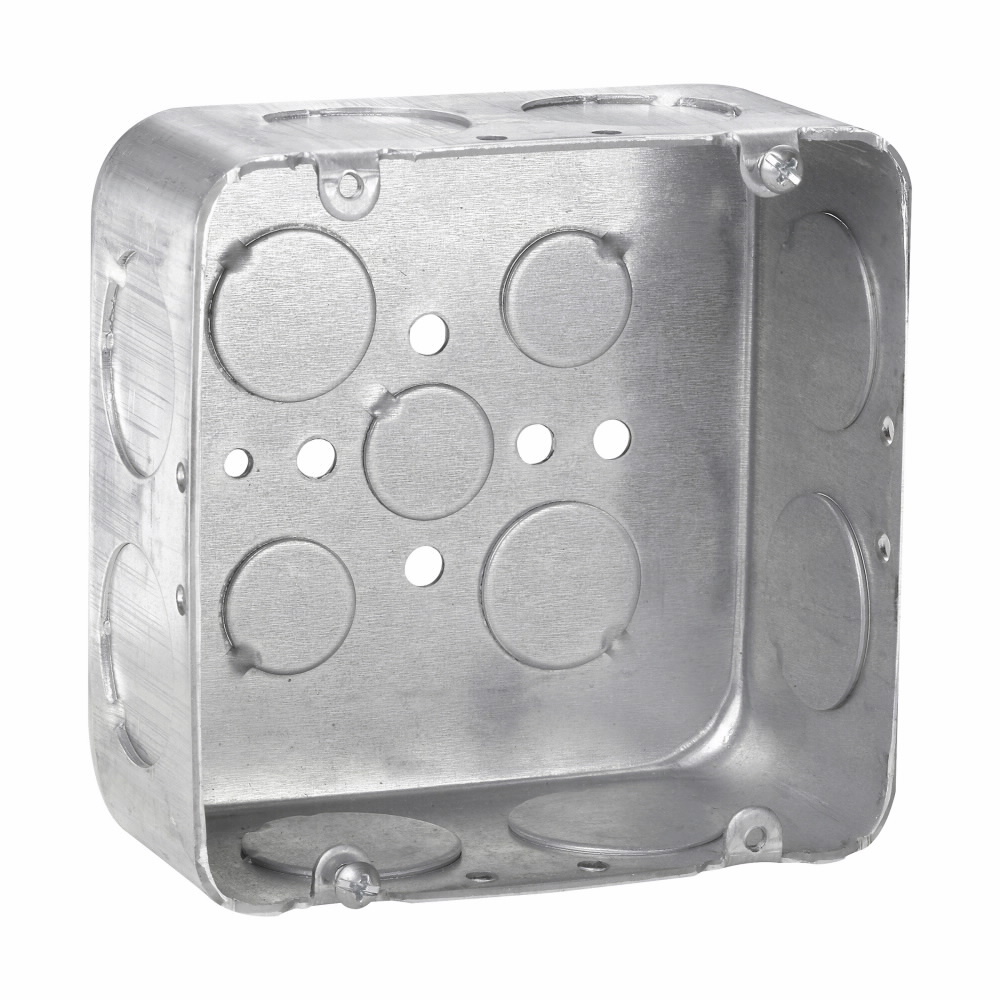 TP560 TP Drawn Outlet Box, Steel, 42 cu-in Capacity, (13) Knockouts, 4-11/16 in H x 4-11/16 in W x 2-1/8 in D