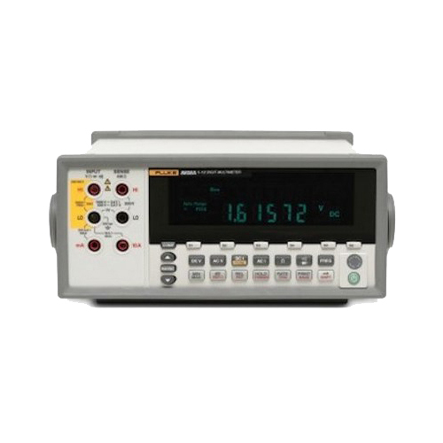 Digital Multimeter, Model: 8808A x, Voltage Rating: DC: 200 MILV - 1000 V, AC: 200 MILV - 750 V, Amperage Rating: DC: 200 MILAMP - 10 AMP, AC: 20 MILAMP - 10 AMP, Frequency Rating: 20 HZ - 1 MHZ, Resistance: 200 OHM - 100 MOHM, Accuracy: 0.015 Plus 0.003 For DC Voltage, 0.2 Plus 0.05 For AC Voltage, 0.02 Plus 0.003 For Resistance, 0.02 Plus 0.005 For DC Current, 0.3 Plus 0.06 For AC Current, 0.01 PCT Frequency, Display: VFD Multi Segment, Dual Readings, Temperature Rating: Operating: 0 - 50 DEG C, Storage: -40 To 70 DEG C, Peak Hold: Yes, Diode Test: Response Time: 100 Samples/S With Audible Tone, Maximum Reading: 1.9999 V, Resolution: 0.1 MILV, Fastrate, Dimensions: 3.46 IN Height X 8.56 IN Width X 11.7 IN Depth, Resolution: 5.5 Digits, Continuity: Threshold: 20 OHM, Test Currents: 1 MILAMP, Response Time: 100 Samples/S With Audible Tone, Fastrate, Maximum Reading: 199.99 OHM, Resolution: 0.01 OHM, Interface: RS-232, USB Port, Math Functions: Minimum/Maximum, Relative, Hold, Compare And DB Functions, UL 61010-1:2004, AN/CSA C22.2 No. 61010.1:2004, Designed To Comply With EN 61010-1:2001, ANSI/ISA 61010-1 (S82.02.01):2004