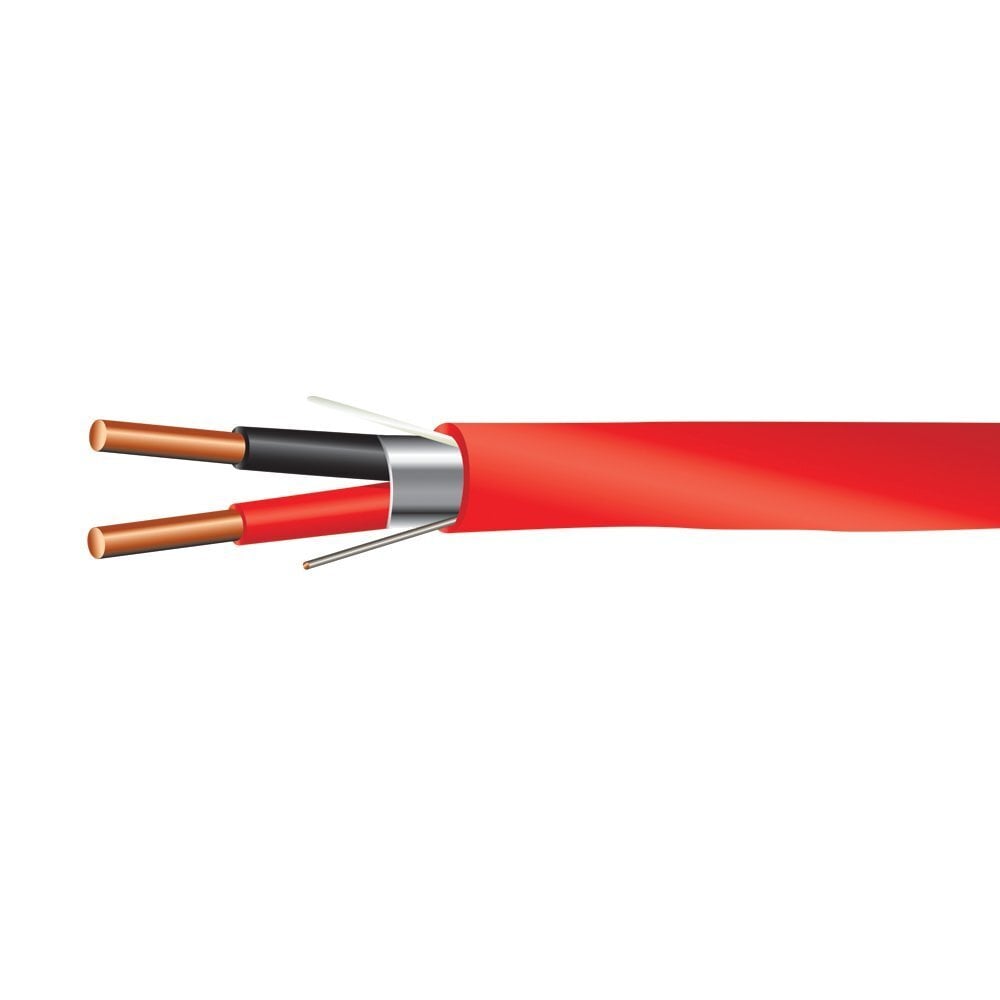 Fire Alarm Cable, 16 AWG, 2 Conductors, Unshielded, Plenum, 1000 Foot Reel