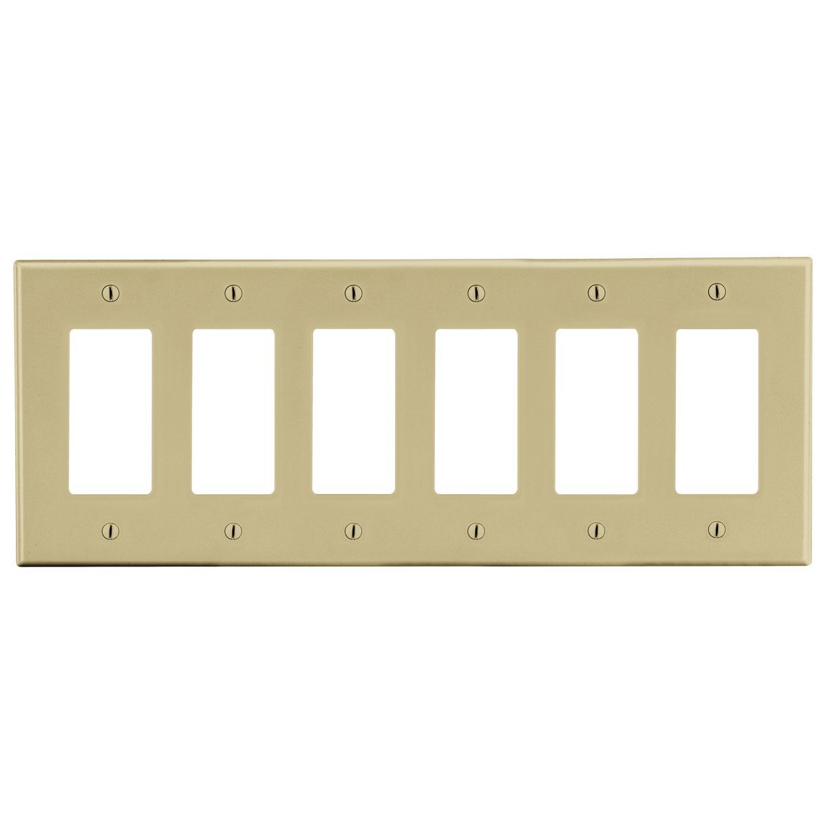 Wallplate, 6-Gang, 6) Decorator, Ivory